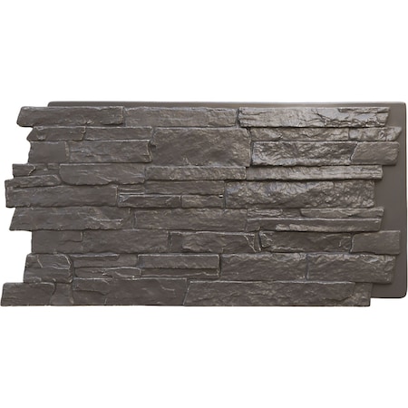Ekena Millwork 49"W x 25 1/2"H x 1 1/4"D Acadia Ledge Stacked Stone, StoneWall Faux Stone Siding Panel, Slate Gray PNU24X48ALSG